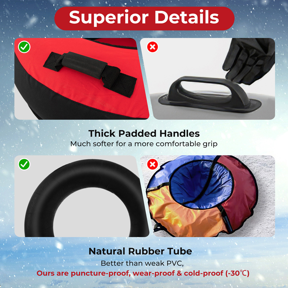 Costway 2 Person Red Inflatable Snow Tube Image 7