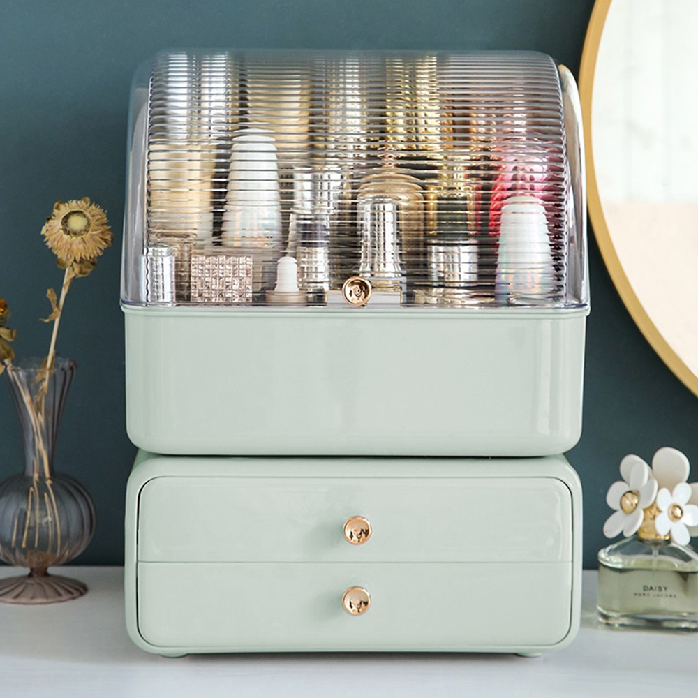Living and Home 2 Drawer Large Makeup Storage Organiser with Transparent Lid Image 6