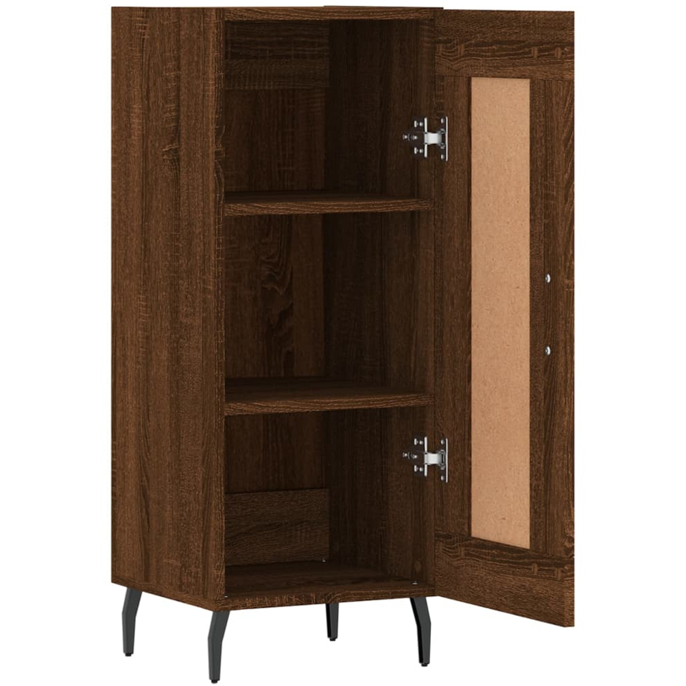 vidaXL Single Door Brown Oak Sideboard with Metal Legs Image 6