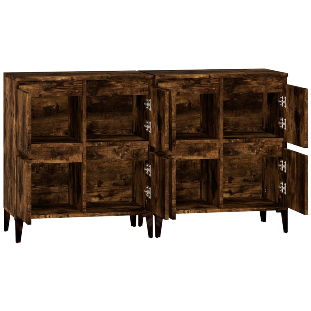 vidaXL 2 Door Smoked Oak Sideboard Set of 2 Image 7