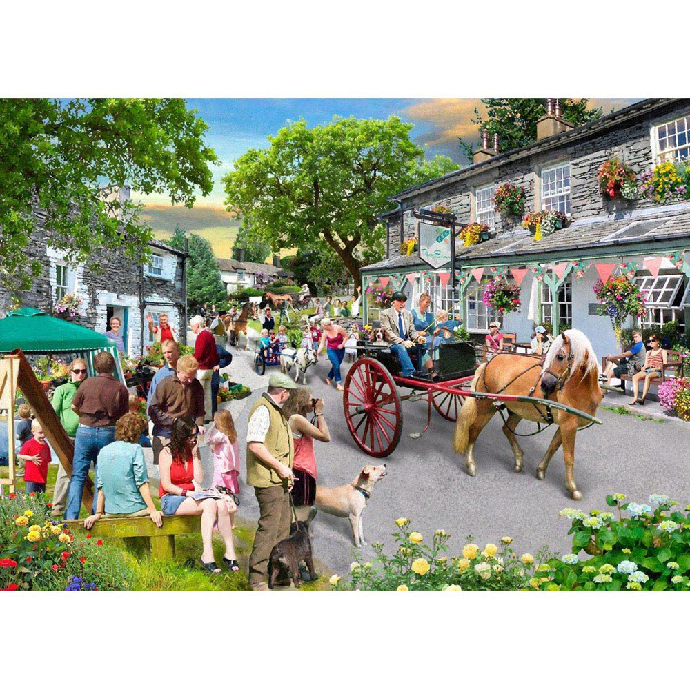 The House of Puzzles Pony Parade 500 Piece Big Jigsaw Puzzle Image
