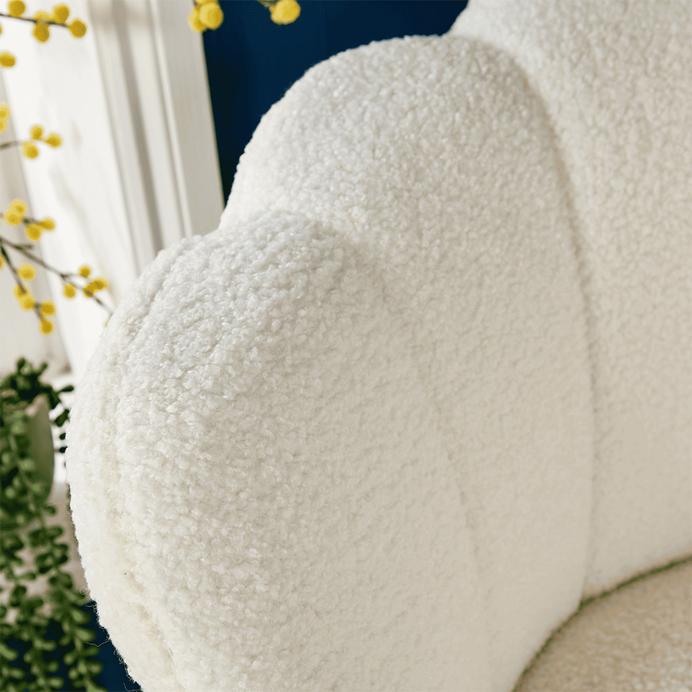 Home Source White Scallop Accent Chair with Black Legs Image 4