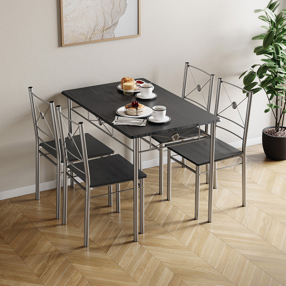 VIDA DESIGNS Roslyn 4 Seater Dining Set Black Image 3