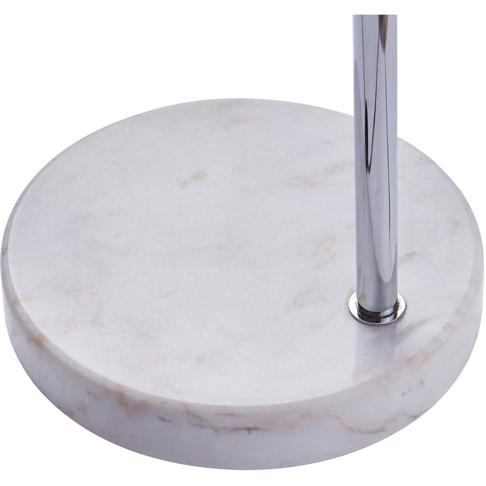 Teamson Home Arquer Arc Marble Base Nickle Finished Shade Floor Lamp Image 3
