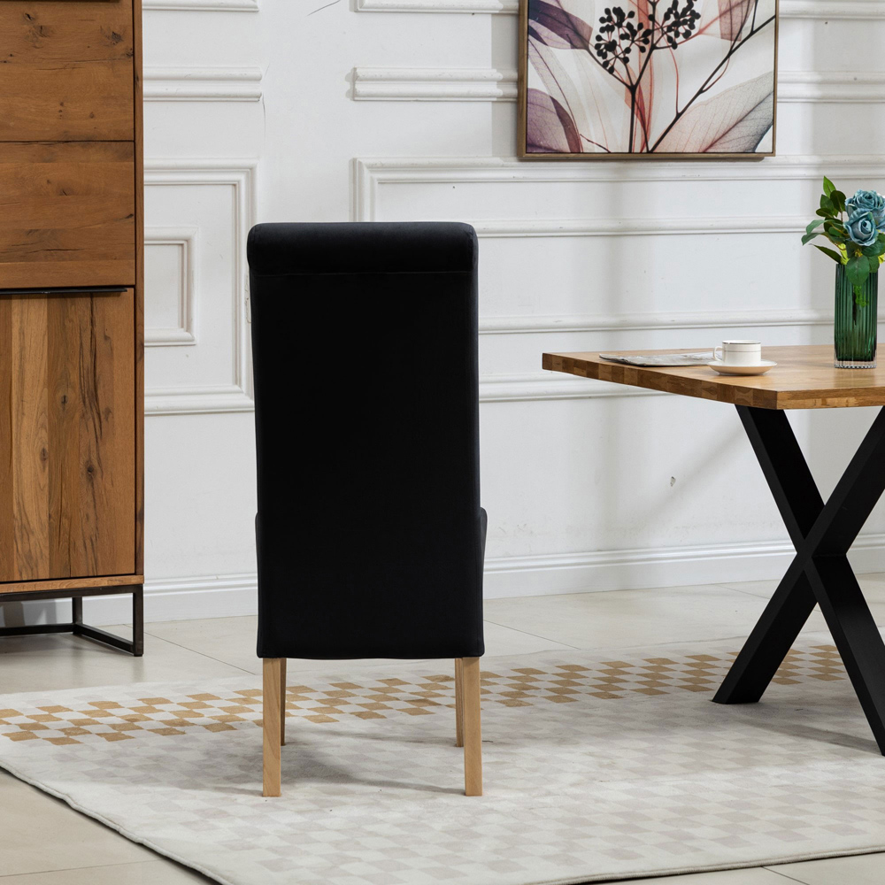 Artemis Home Rimini Set of 2 Black Velvet Fabric Dining Chairs Image 6