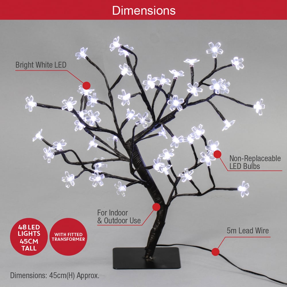 The Christmas Workshop 48 White LED Blossom Tree Image 7