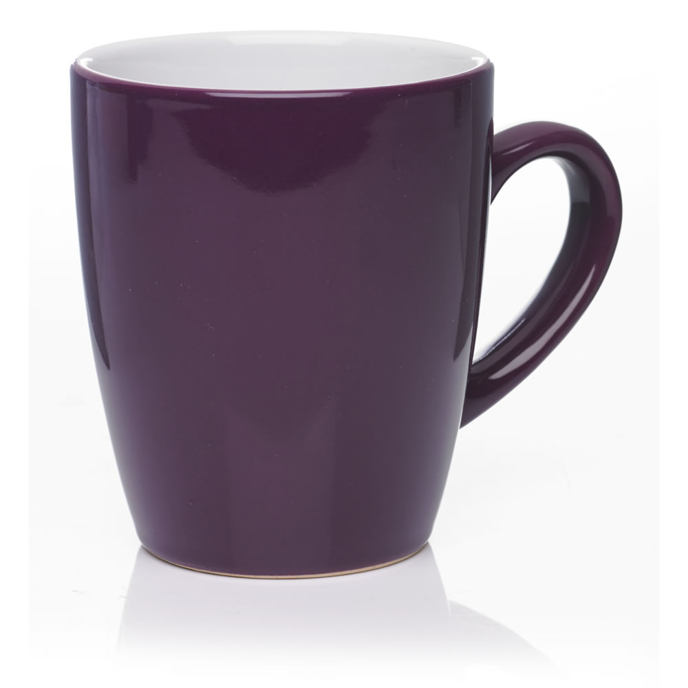 Wilko Mug Colour Play Range Purple and White Wilko