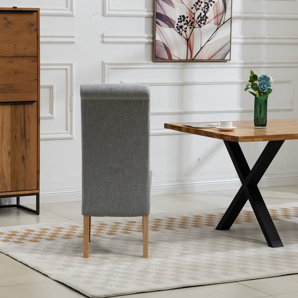 Artemis Home Rimini Set of 2 Grey Fabric Dining Chair Image 6