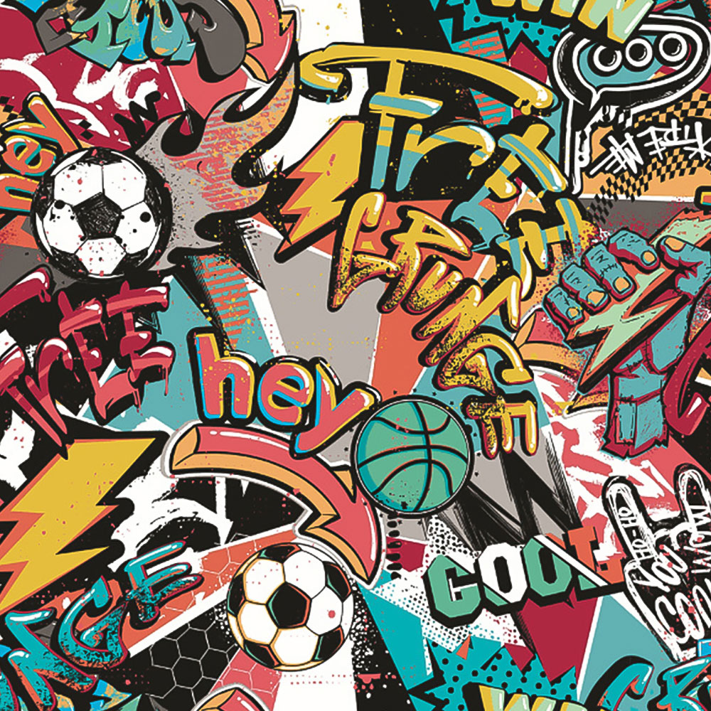 Origin Murals Sports Graffiti Red Wall Mural Image 2