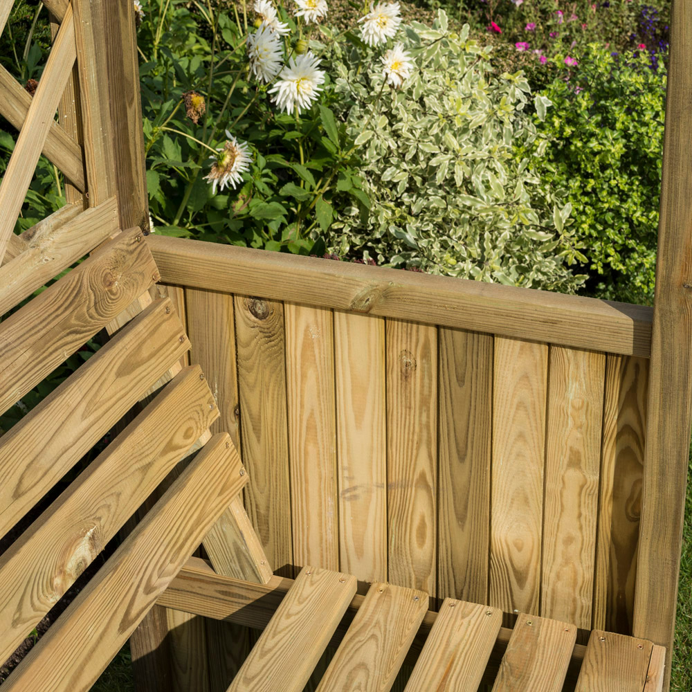 Rowlinson Salisbury Natural Arbour with Slatted Roof Image 3