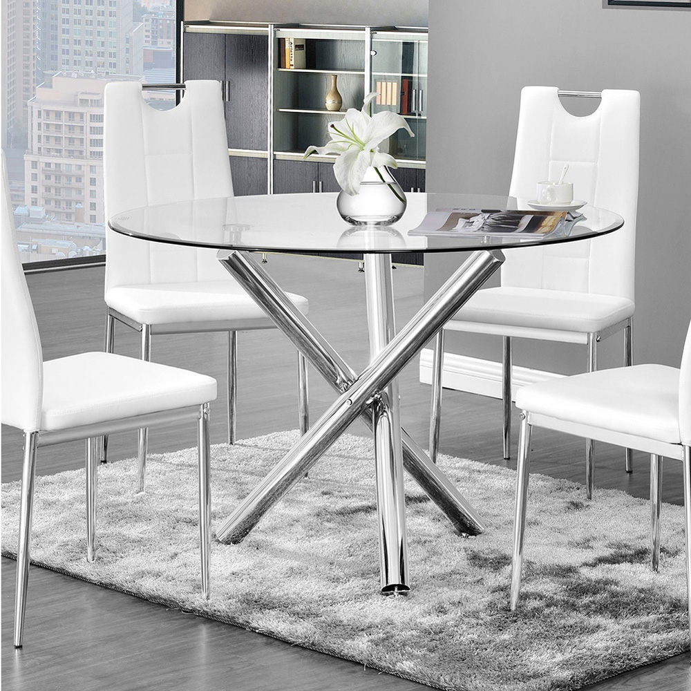 Living and Home Tempered Glass Round Coffee Table Image 8