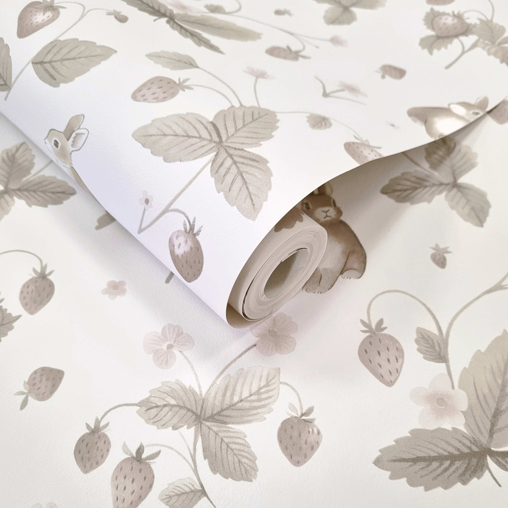 Holden Decor Bunnies and Berries Neutral Wallpaper Image 2