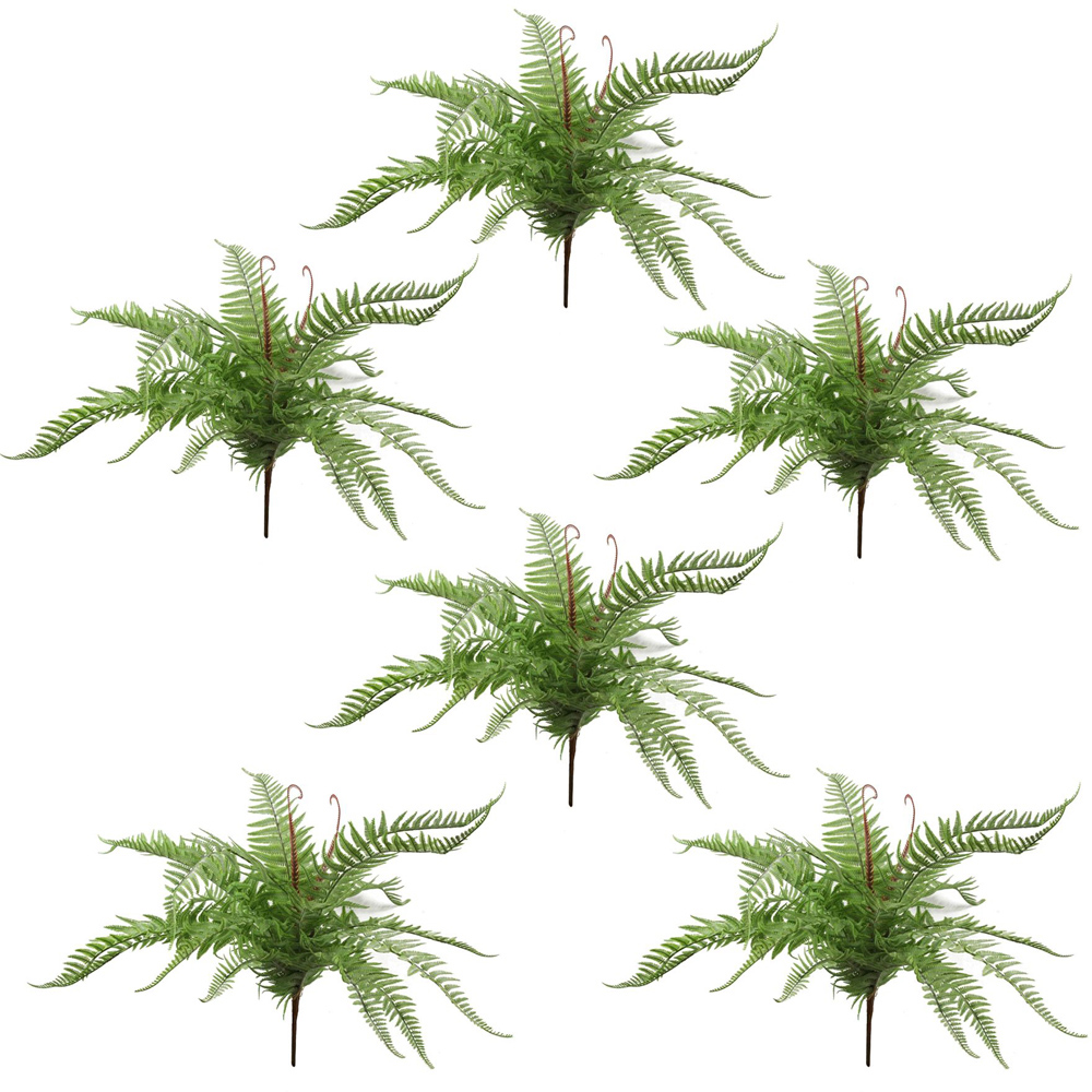 Leaf Light Green Bushy Dixie Wood Fern Artificial Plant 60cm 6 Pack Image 1