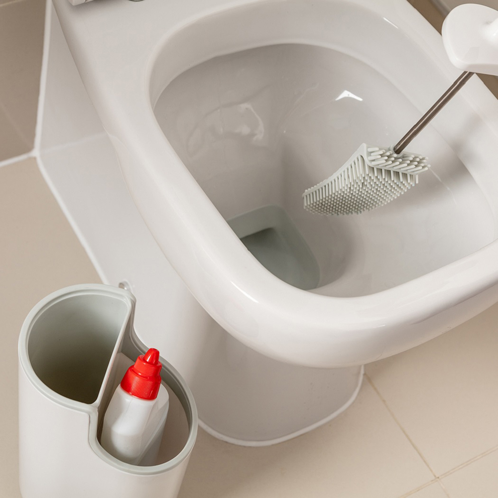 ADDiS White and Grey Toilet Brush with Holder Image 5