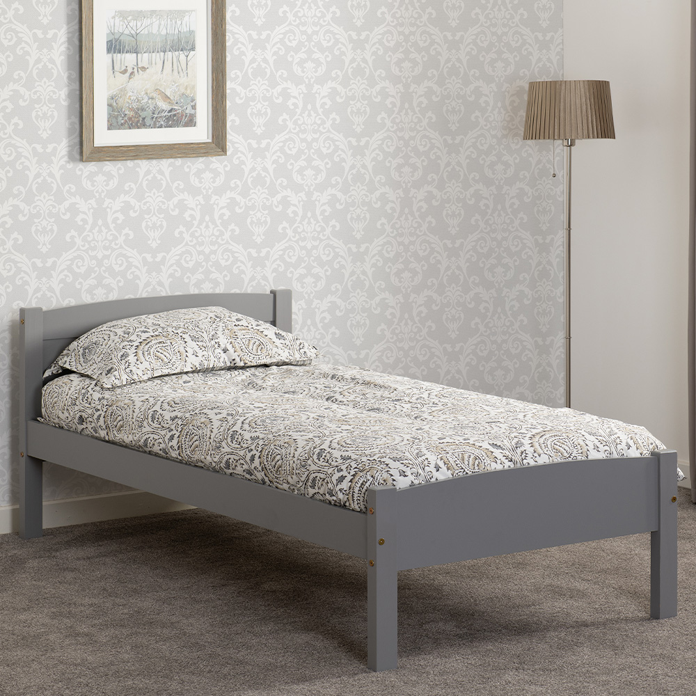 Seconique Single Amber Grey Slate Bed Frame Image 1