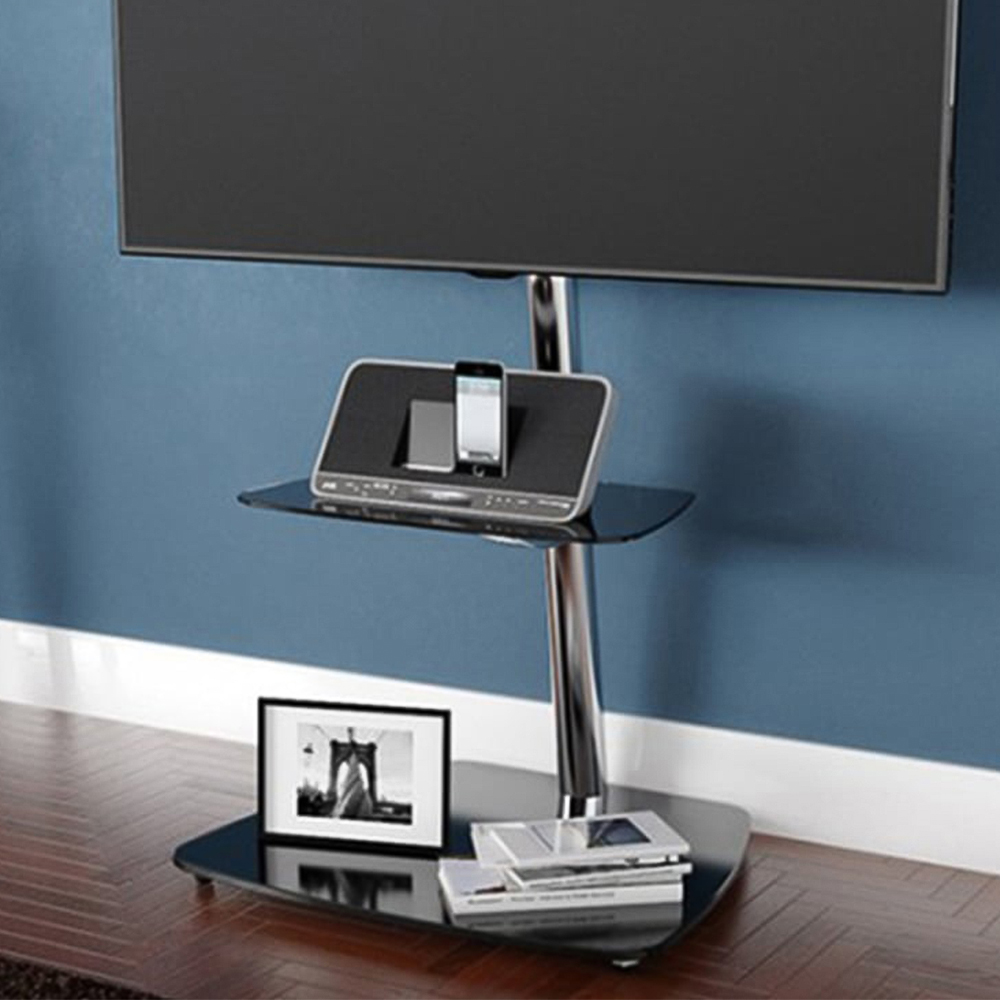AVF Iseo Black Glass Pedestal TV Unit Image 1