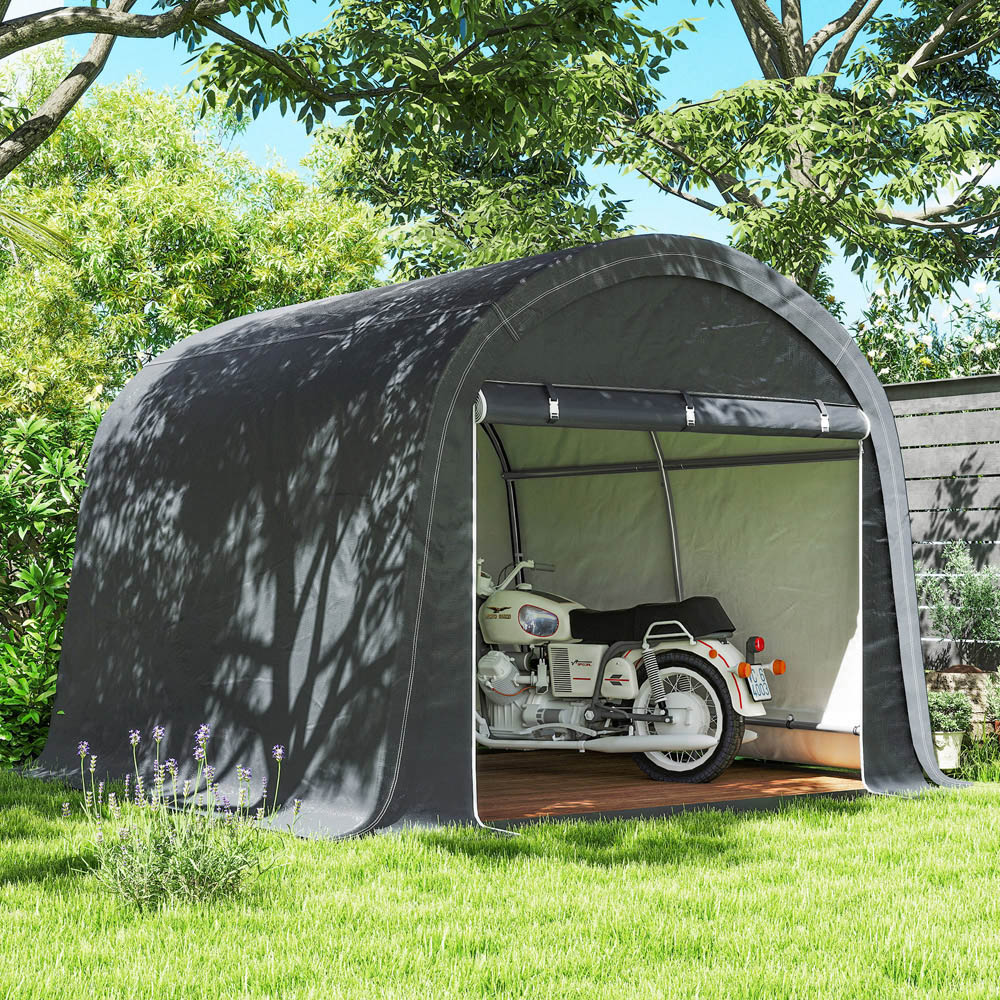 Outsunny 9.8 x 9.8ft Grey Heavy Duty Garden Storage Shed Image 3