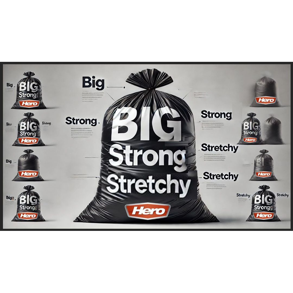Hero Scented Easy Dispense Flat Refuse Bin Bags Black 100L 90 Pack Image 7
