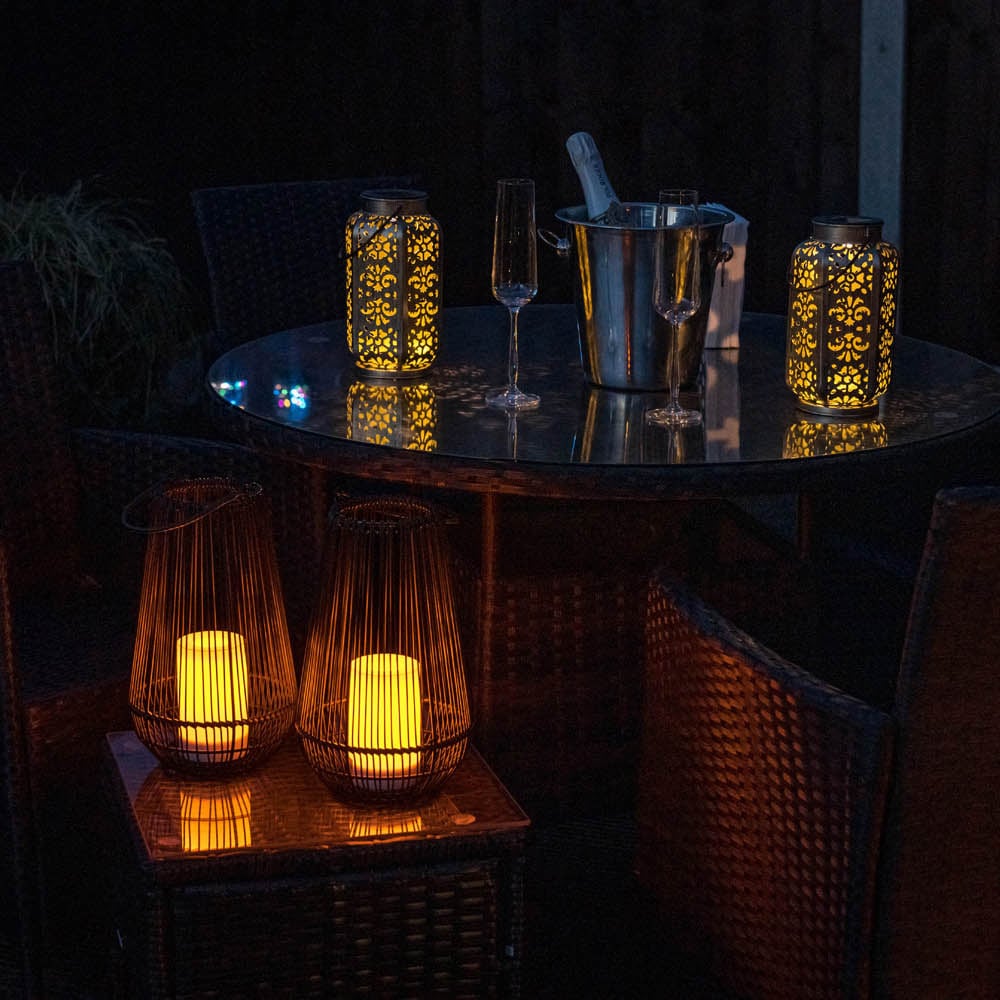 ValueLights Black Wire Vase LED Candle Garden Table Lamp Image 5