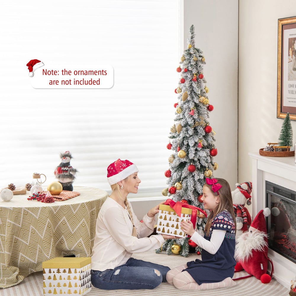 Costway Pre Lit Slim Pencil LED Artificial Christmas Tree 5ft Image 5