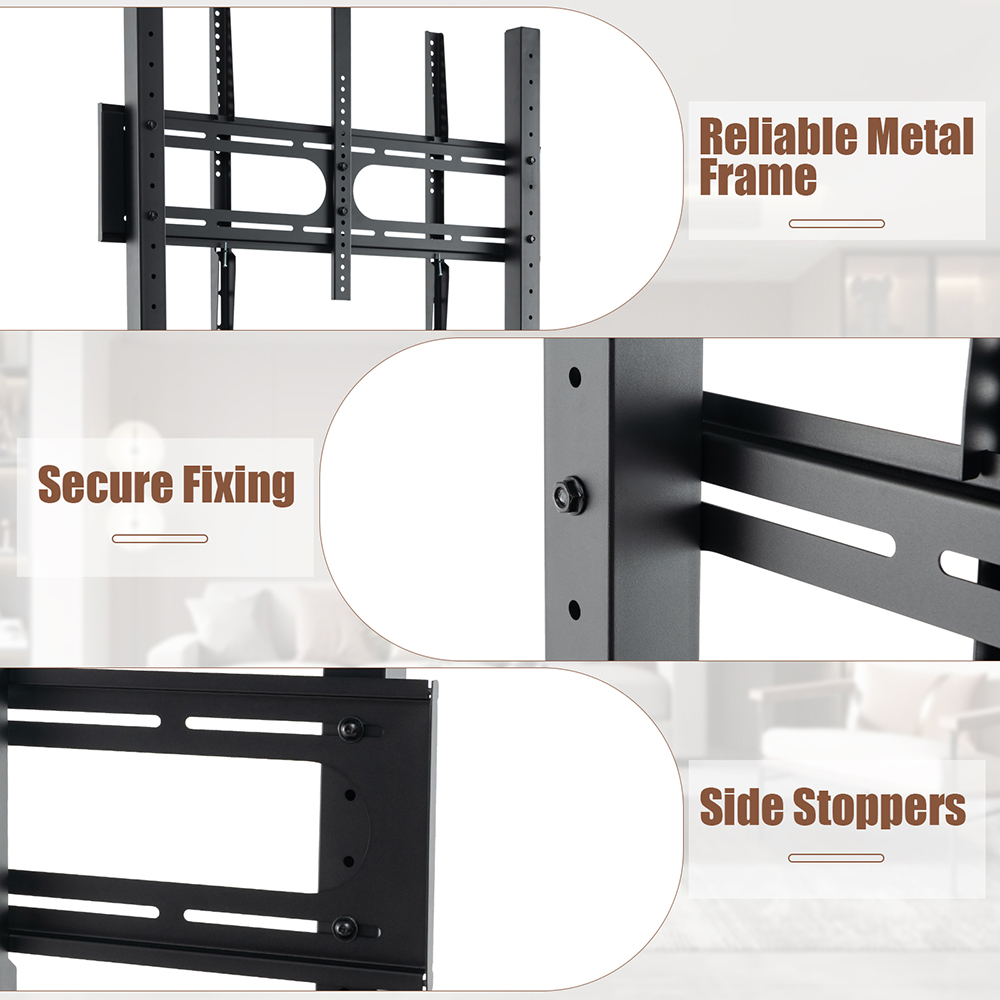 Costway Mobile TV Stand Rolling Cart with Camera and AV Shelf Image 4