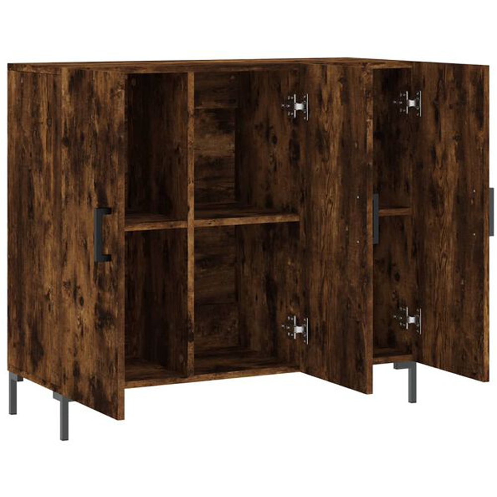 vidaXL 3 Door Smoked Oak Sideboard Image 3
