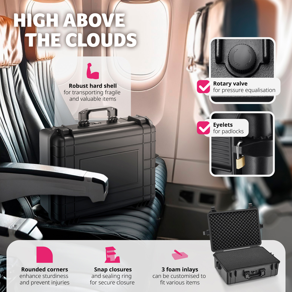 Tectake Black Hard Shell Camera Case Image 5