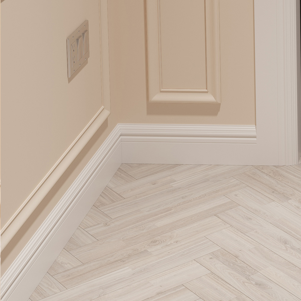 National Skirting White Frontier Primed Skirting Board 18mm 250 x 3040mm Image 2