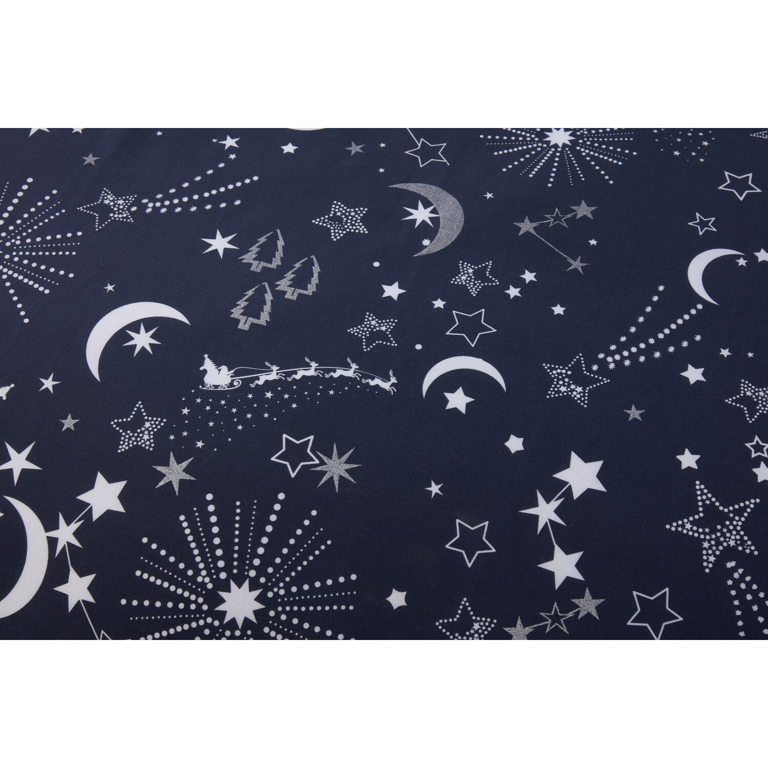 Christmas Night Sky Duvet Cover and Pillowcase Set - Navy / Double Image 6