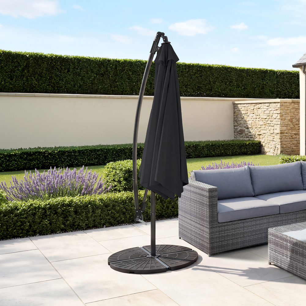 Charles Bentley Black Hanging Cantilever Parasol 3m Image 6