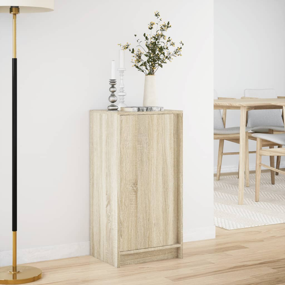 vidaXL Single Door Sonoma Oak Sideboard with RGB LED Lights Image 4