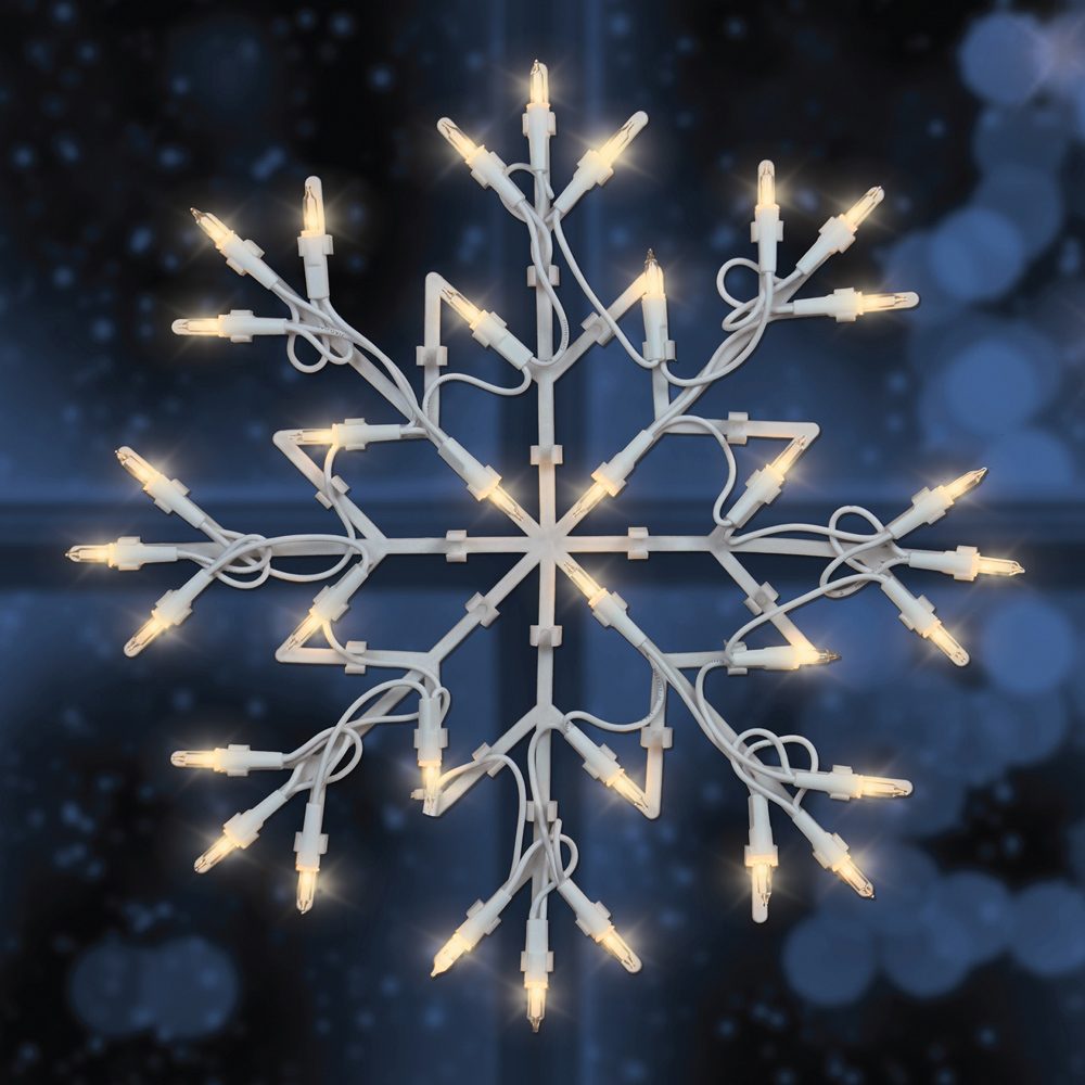 The Christmas Workshop 35 Warm White LED Snowflake Light Image 1