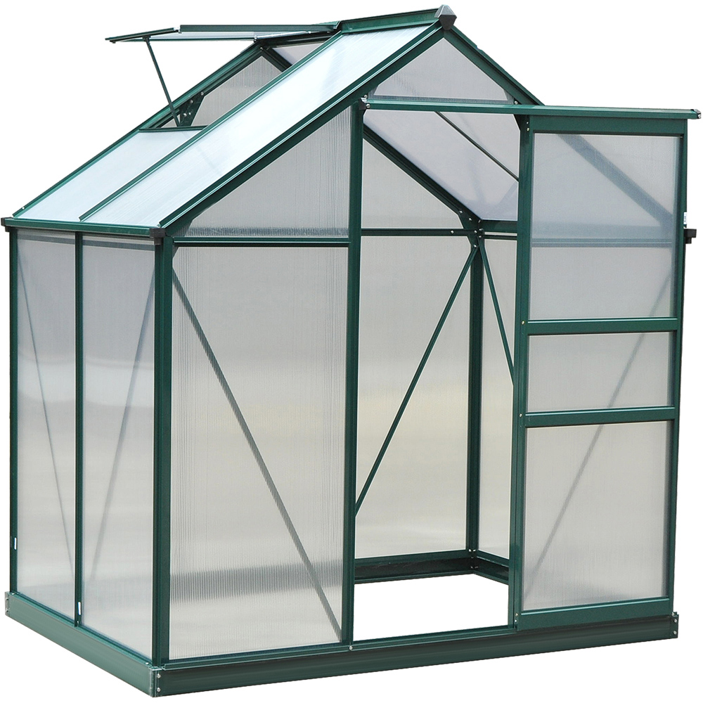 Outsunny 6 x 4ft Green Polycarbonate Greenhouse Image 1