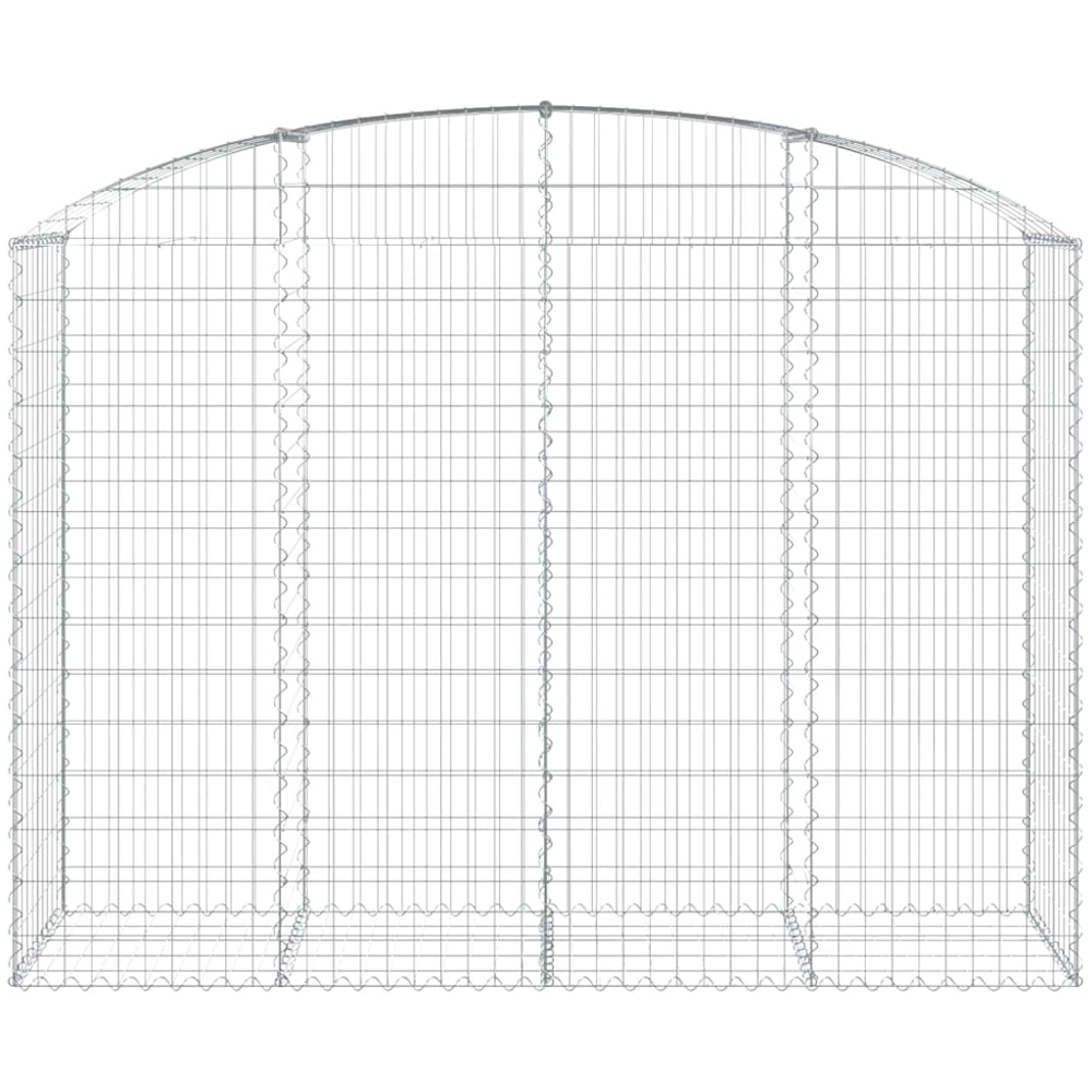 vidaXL Silver Galvanised Iron Arched Gabion Basket 200 x 50 x 140/160cm Image 2