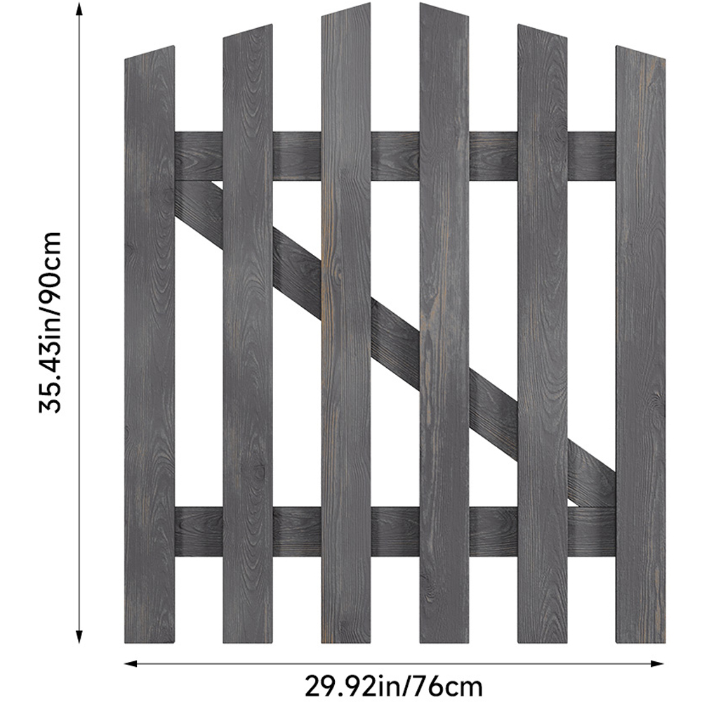 Living and Home Grey Wooden Garden Fence Door 76 x 90cm Image 8
