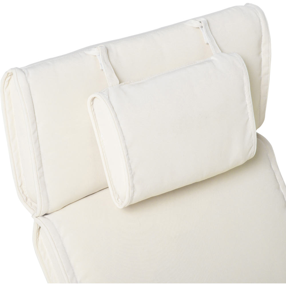 Outsunny White Outdoor Sun Lounger Seat Cushion Image 3