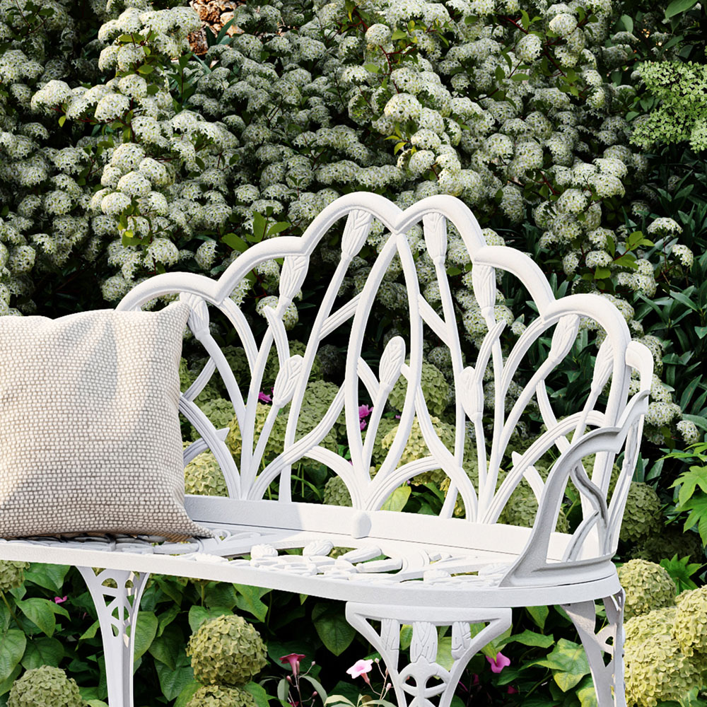 Charles Bentley Cast Aluminium Tulip Bench Image 7