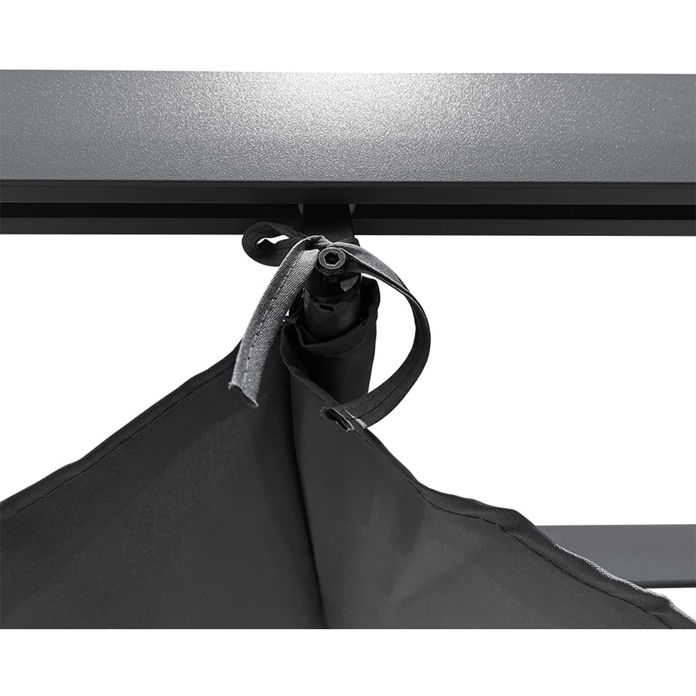 Living and Home Dark Grey Aluminium Pergola with Canopy 3 x 3m Image 5