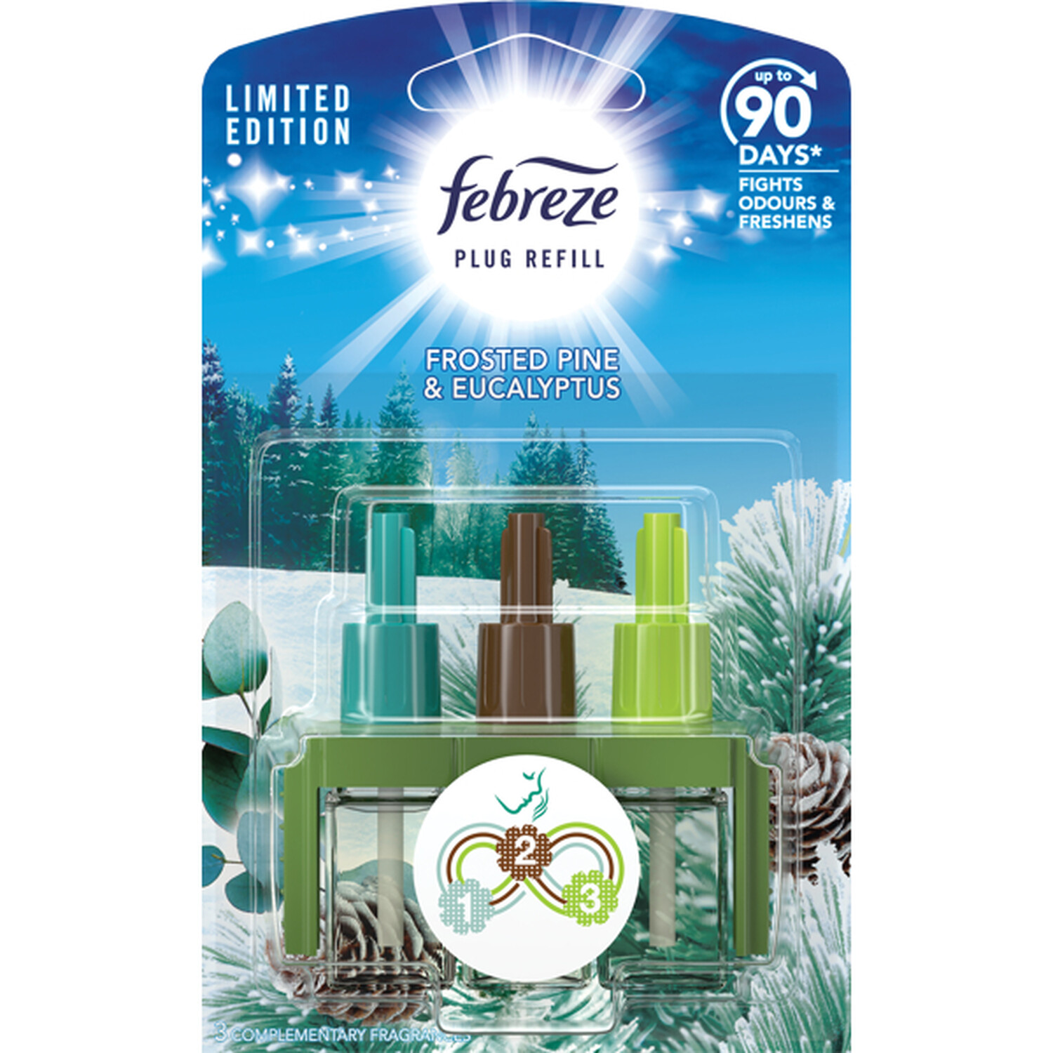 Febreze 3Volution Plug-In Refill 20ml   - Frosted Pine and Eucalyptus Image