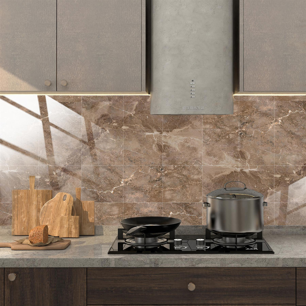 Walplus Copper Brown Marble Stone Tile Sticker 12 Pack Image 2