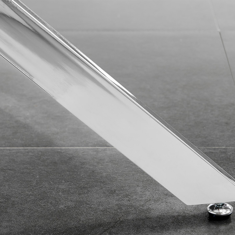 Furniturebox Arona Valera Glass 4 Seater Round Dining Set Chrome and Black Image 7