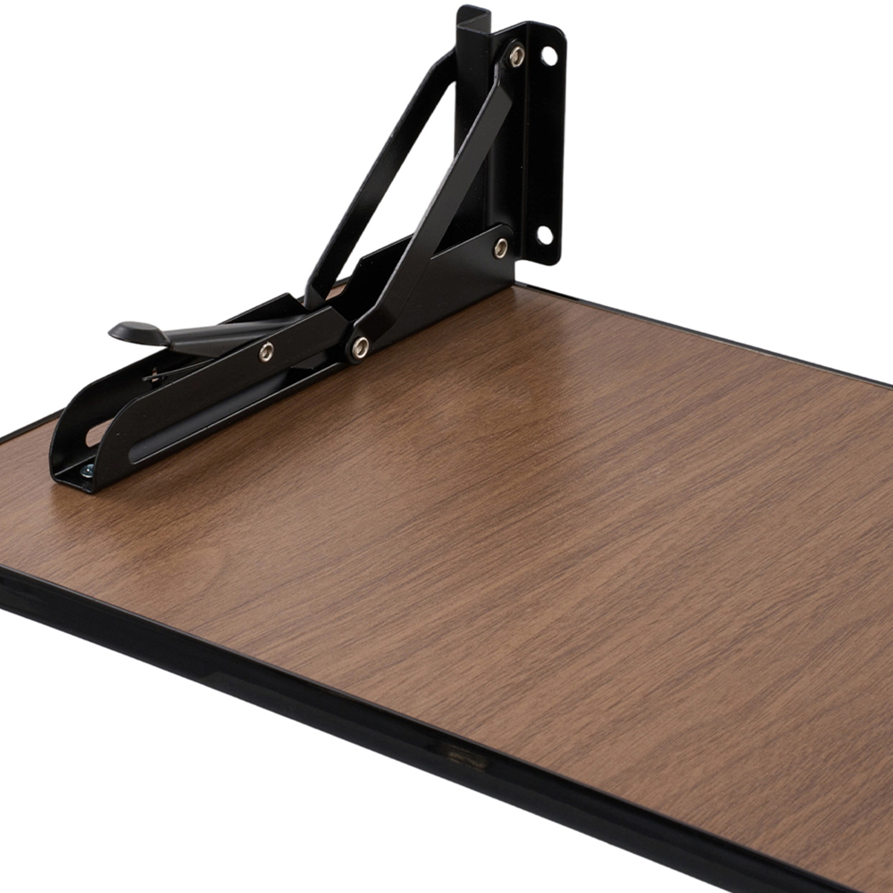 Living and Home Black Wall Mounted Folding Table with Iron Brackets 52 x 24cm Image 6