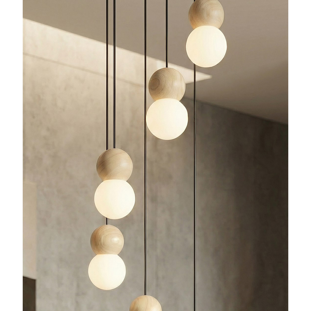 Emibig Loop 6 Light Ring-Shaped Shade Black G9 Ceiling Pendant Light Image 5