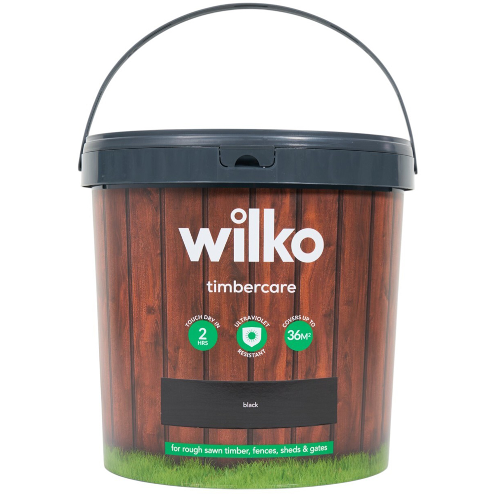 Wilko Timbercare Wood Paint Black 9L Image 4