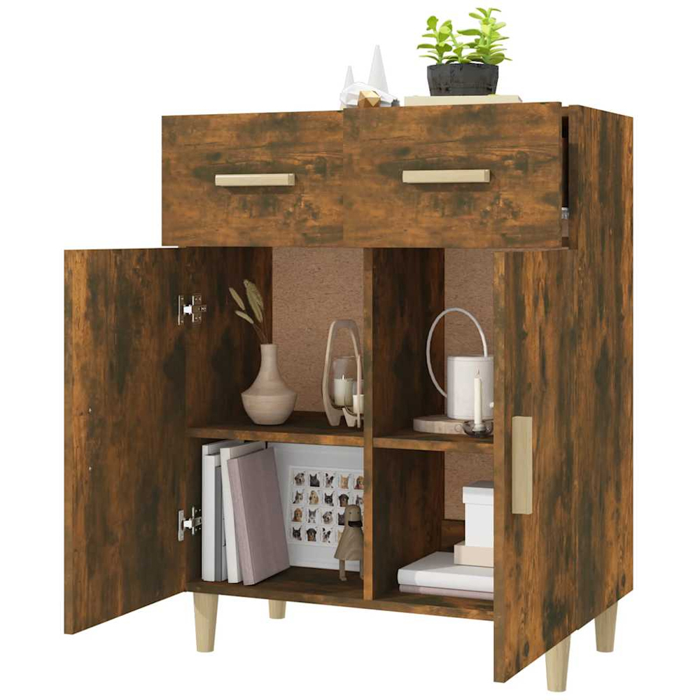 vidaXL 2 Door 2 Drawer Smoked Oak Sideboard Image 7