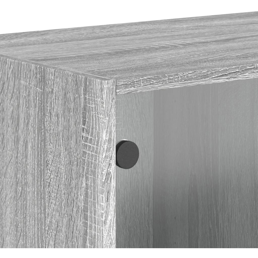 vidaXL 2 Glass Door 2 Shelf Grey Sonoma Wall Cabinet Set of 2 Image 6