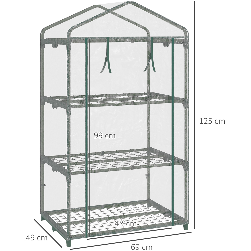 Outsunny Clear 1.6 x 2.3ft 3-Tier Mini Greenhouse Image 8