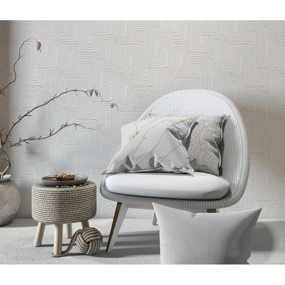 Erismann Rondo Linear White Wallpaper Image 6