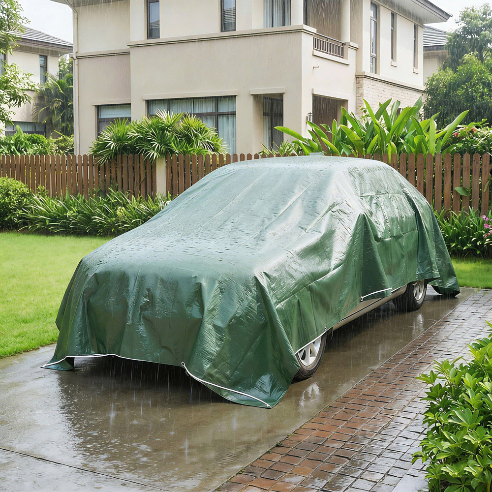 Outsunny 4 x 6m Green PE Waterproof Tarpaulin Image 2