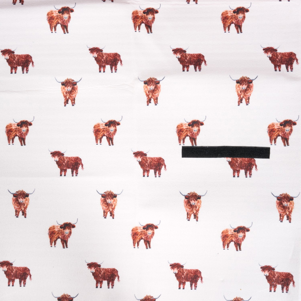 Highland Cow Picnic Blanket Cream Image 3